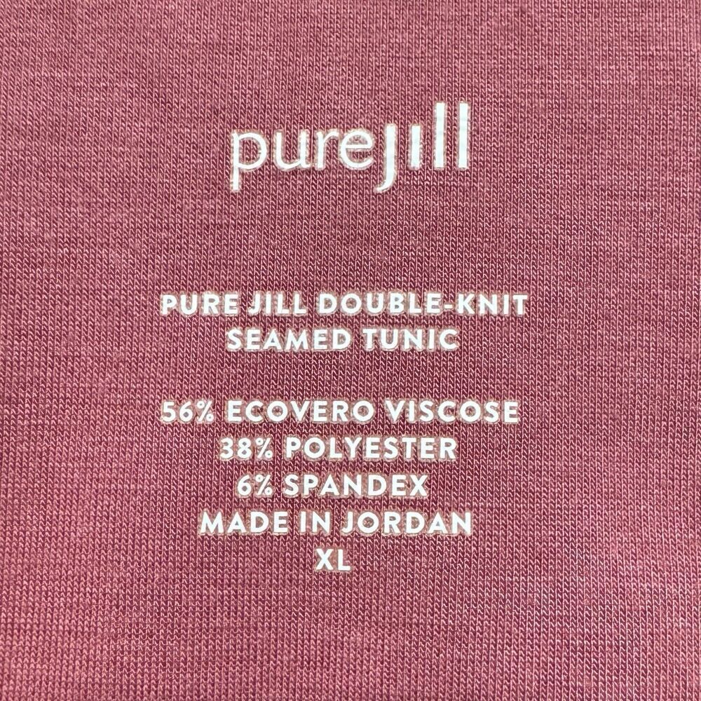 J. Jill Pure Double Knit Seamed Tunic XL Dusty Pink V-Neck Modest Capsule Boho - Picture 4 of 6